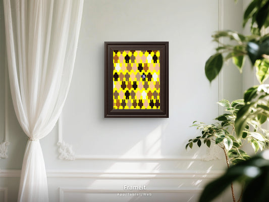One in a Million Abstract Art Poster – Diverse Figures 16x20 gloss | Yellow