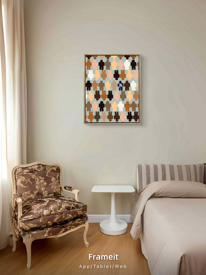 One in a Million Abstract Art Poster – Diverse Figures 16x20 Gloss | Gray