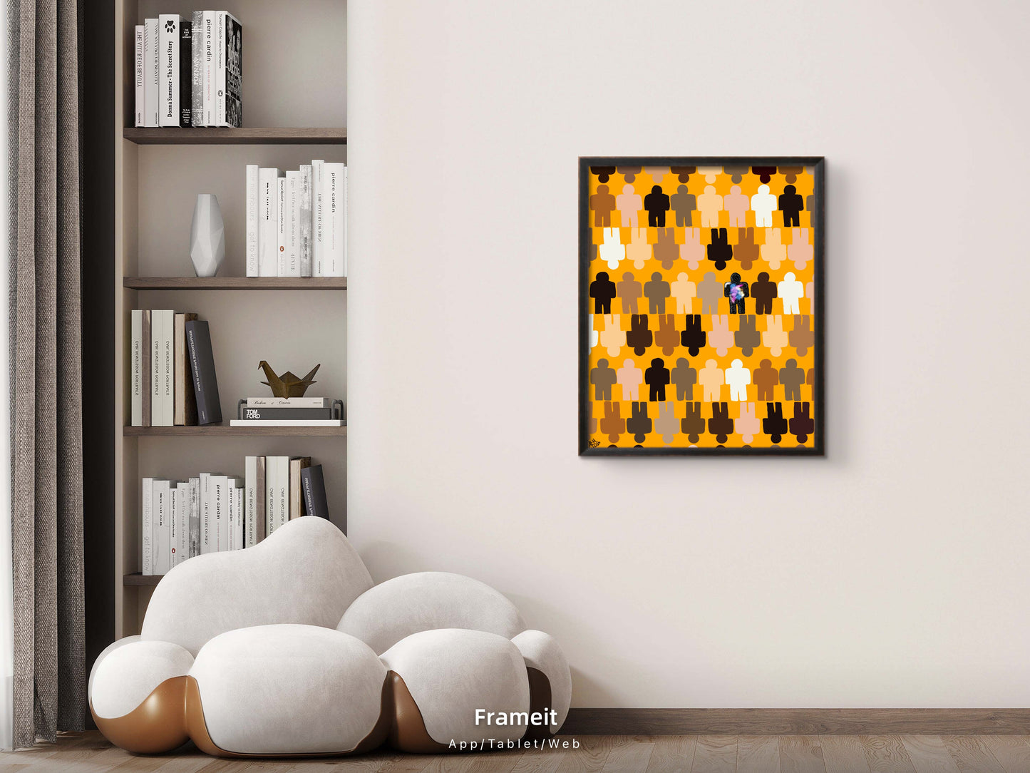One in a Million Abstract Art Poster – Diverse Figures 16x20 gloss | Orange