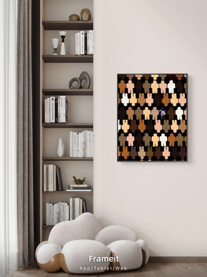 One in a Million Abstract Art Poster – Diverse Figures 16x20 gloss | Black