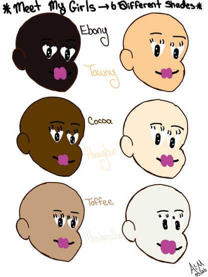 Pretty Afro Bunny- Cocoa | Easter Holiday Bunny ACEO| Wallpaper | 8.5 x 11 in | Pink Background