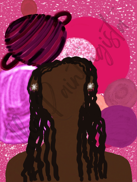 Pink Universe | Digital Art| Celestial Wall Art| Black Art| Cosmic Planet Art| Astrology Digital Art| 12x16 Download Digital Art