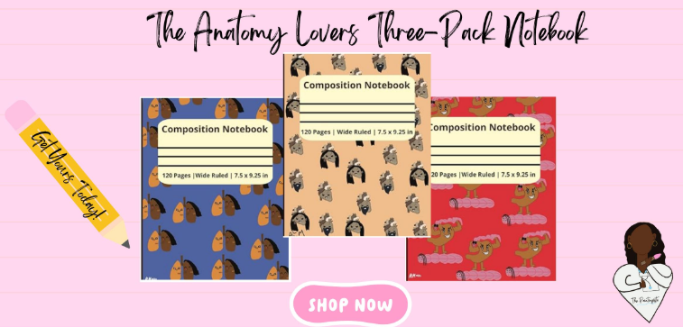 The Anatomy Lovers Three-Pack Notebook Set  (Wide Ruled)
