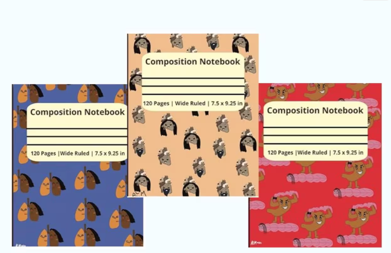 The Anatomy Lovers Three-Pack Notebook Set  (Wide Ruled)