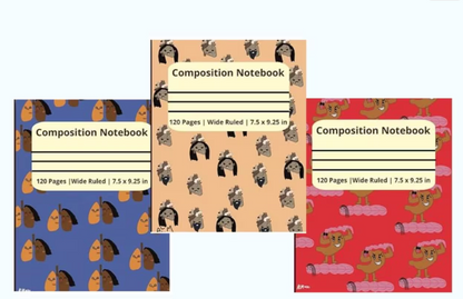 The Anatomy Lovers Three-Pack Notebook Set  (Wide Ruled)