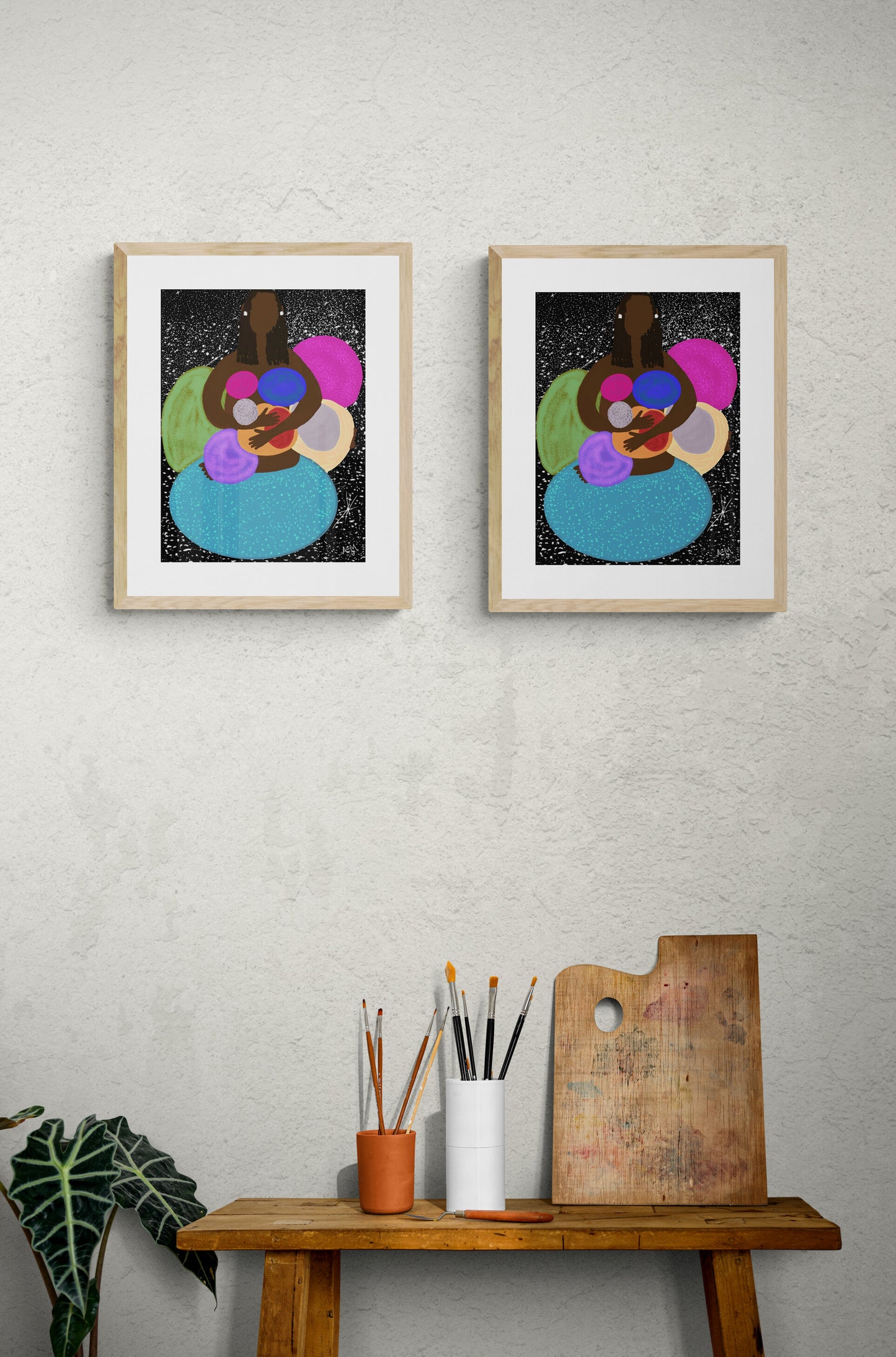 I Hold The Planets | Digital Art| Celestial Wall Art| Black Art| Cosmic Planet Art| Astrology Digital Art| 12x16 Download Digital Art